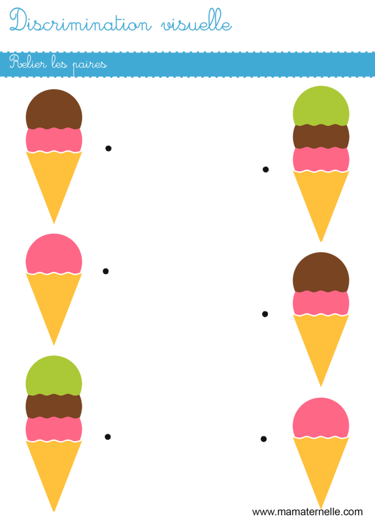 Moyenne section - Discrimination visuelle : relier les paires