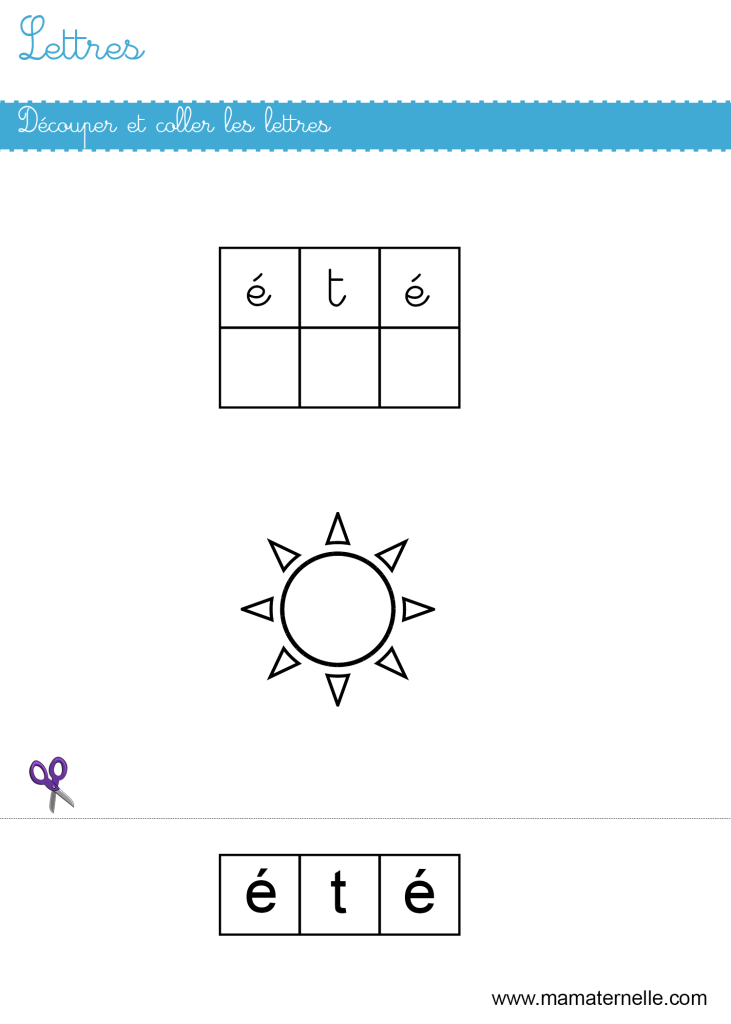 Grande section - Lettres : découper et coller les lettres