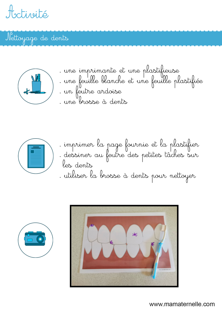 Activités - Activité : nettoyage de dents