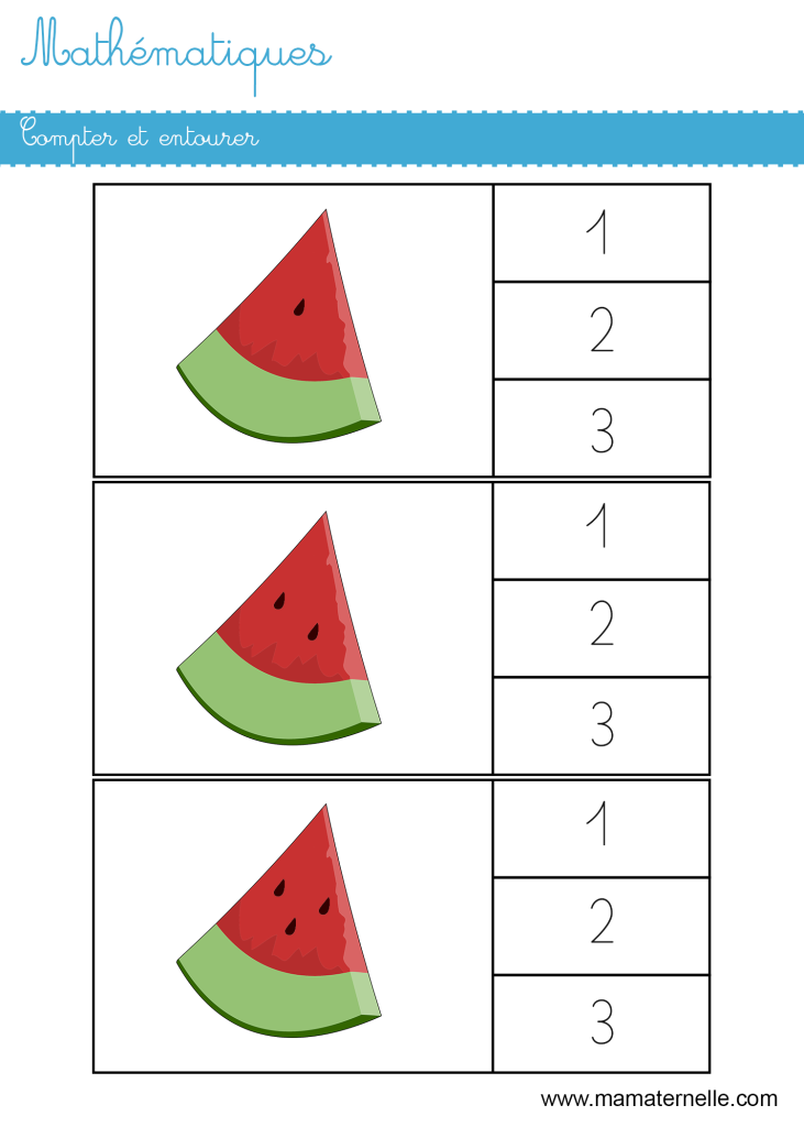 Petite section - Mathématiques : compter et entourer