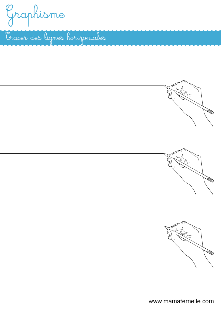 Petite section - Graphisme : tracer des lignes horizontales