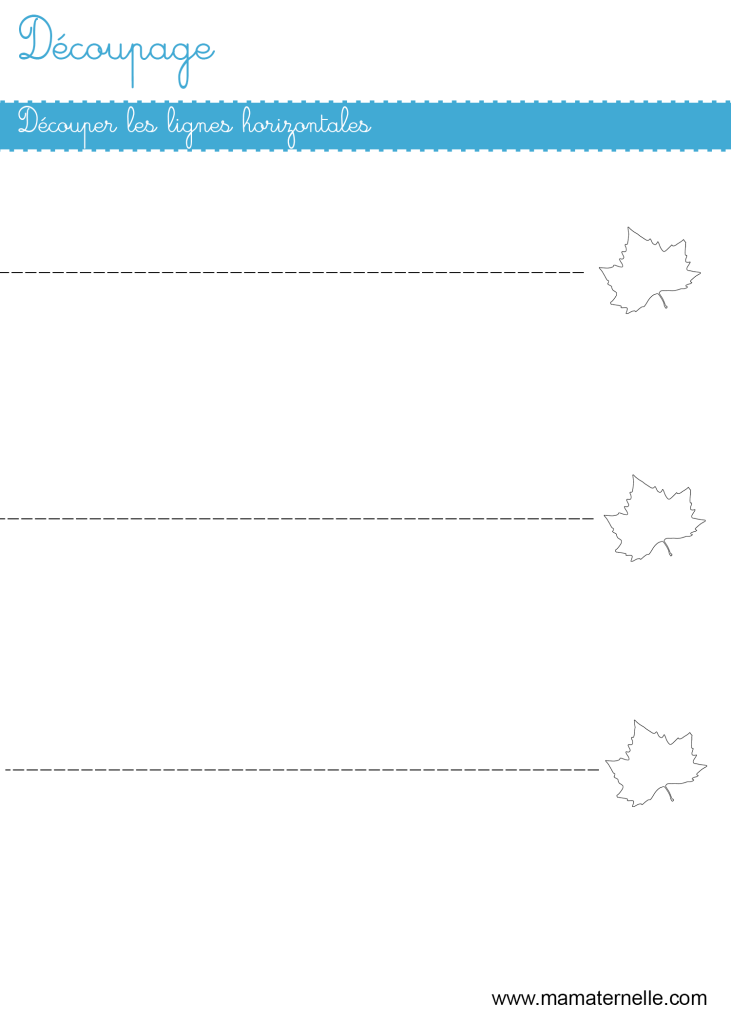 Petite section - Découpage : découper les lignes