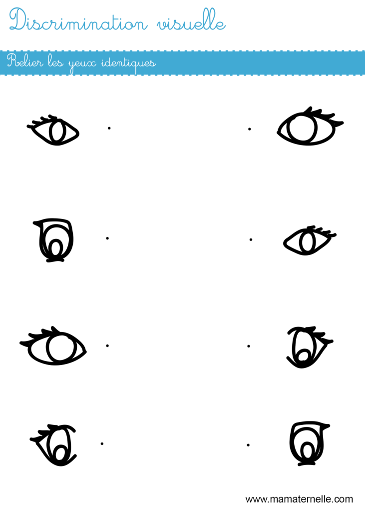 Moyenne section - Discrimination visuelle : relier les paires