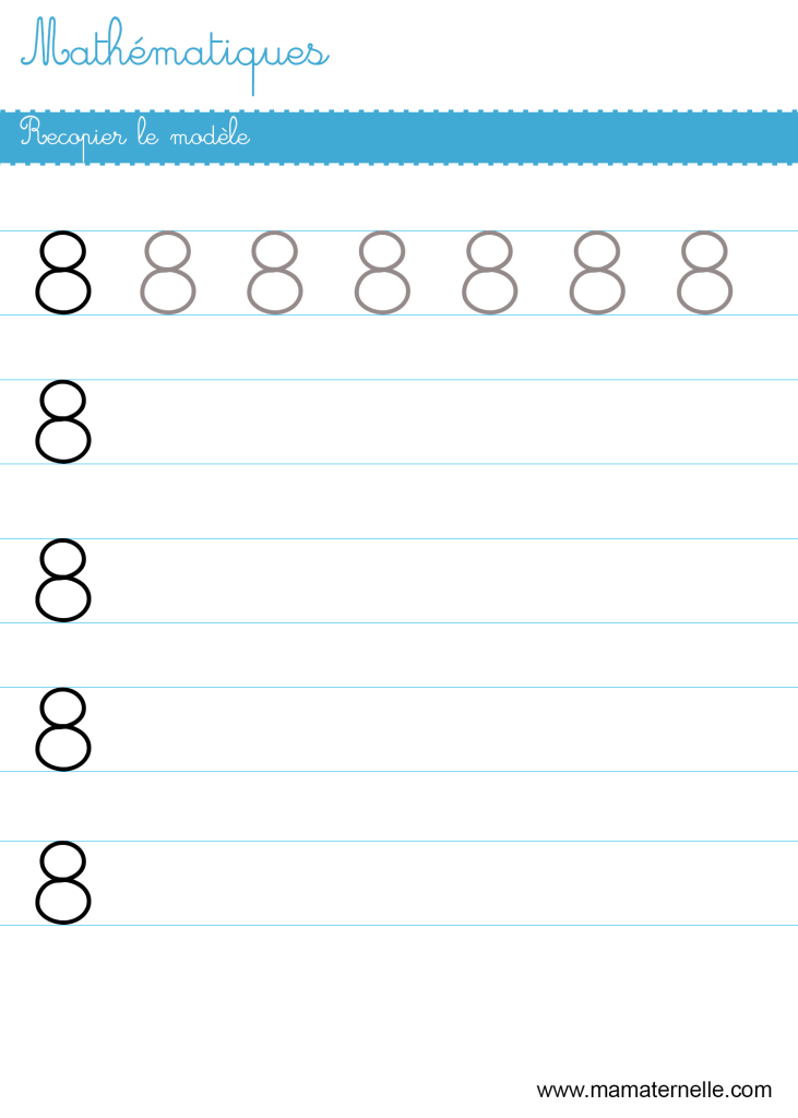 Grande section - Mathématiques : recopier le modèle