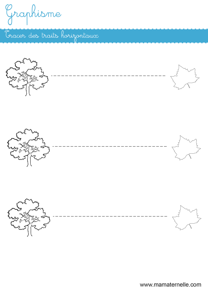 Petite section - Graphisme : tracer des traits horizontaux