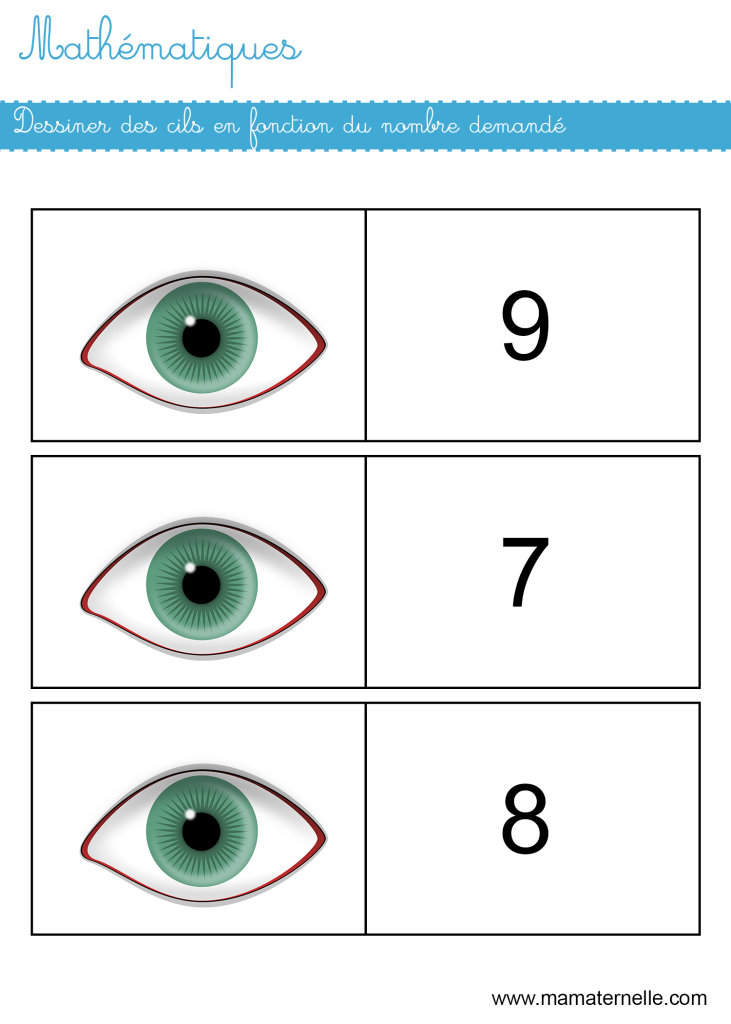 Grande section - Mathématiques : dessiner des cils