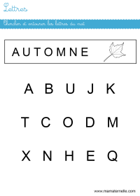 Petite section - Lettres : repasser à l’intérieur des lettres