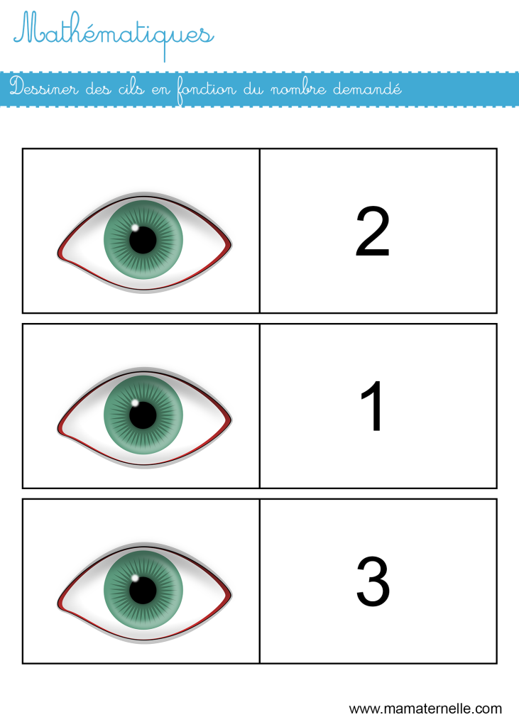 Petite section - Mathématiques : dessiner des cils