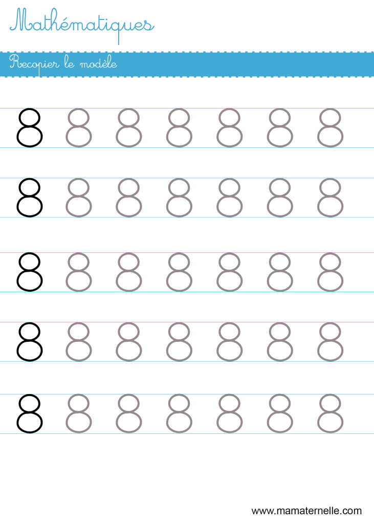 Moyenne section - Mathématiques : recopier le modèle