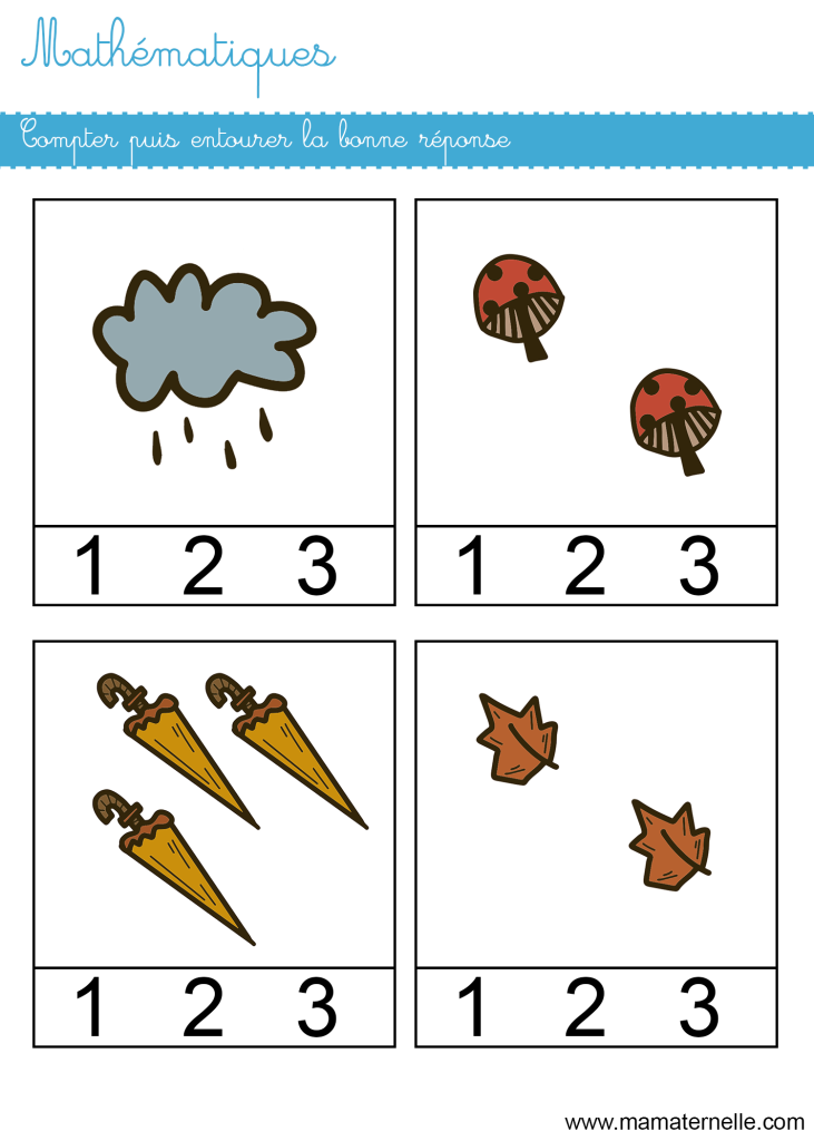 Petite section - Mathématiques : compter puis entourer