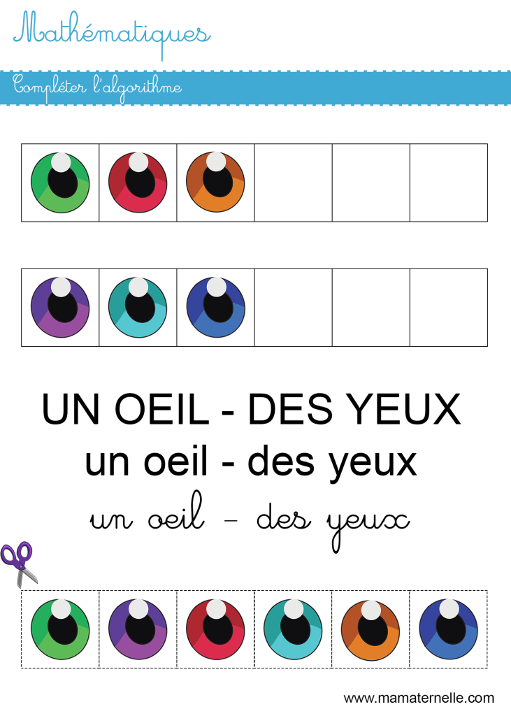 Grande section - Mathématiques : compléter l’algorithme