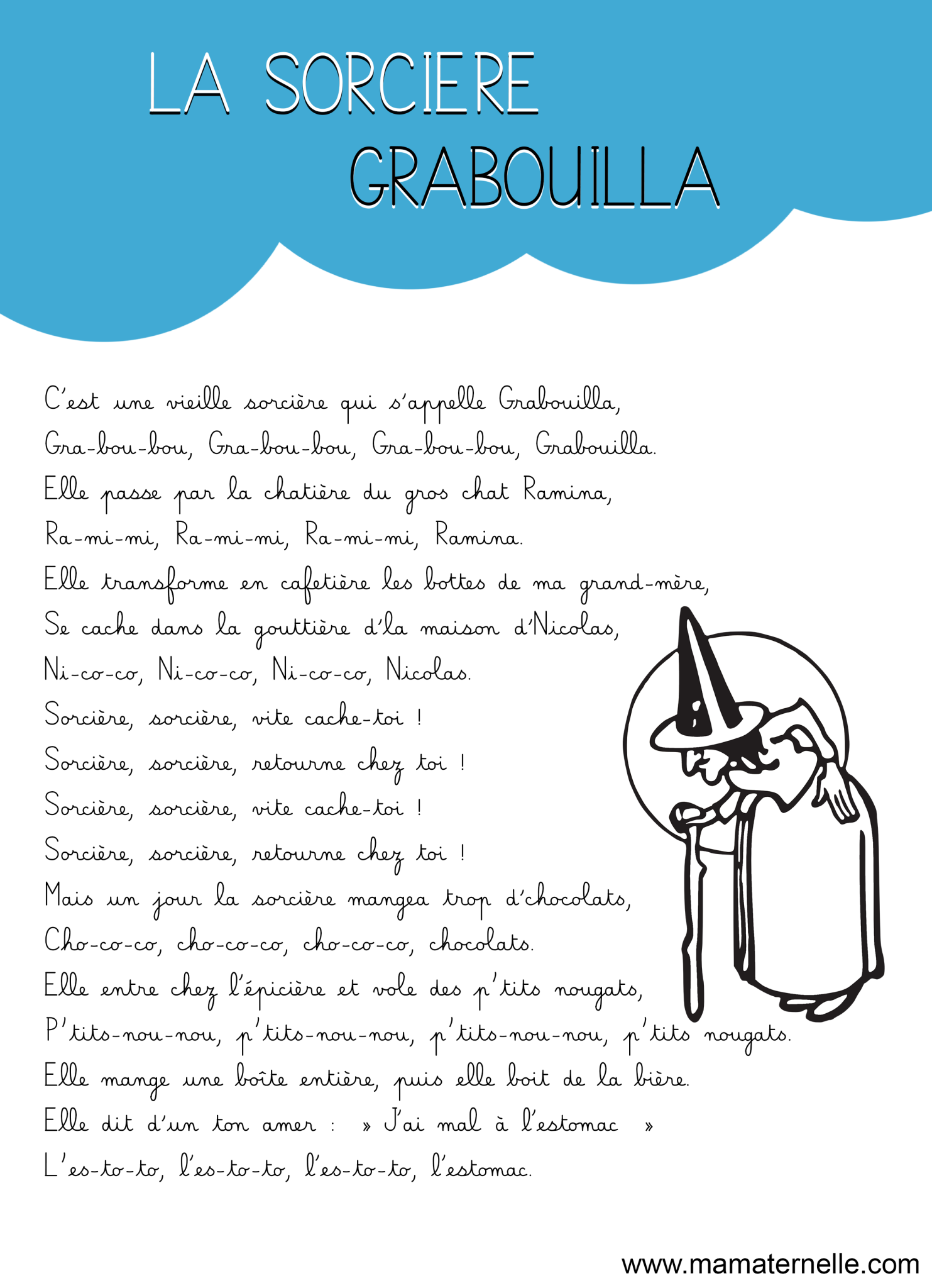 Comptine La Sorci re Grabouilla Ma Maternelle Comptine La Sorci re Grabouilla Ma Maternelle