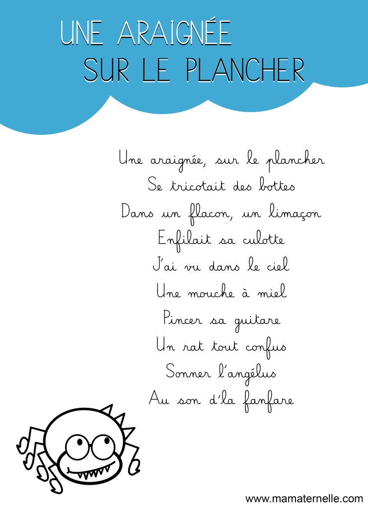 Activités - Comptine : une araignée sur le plancher