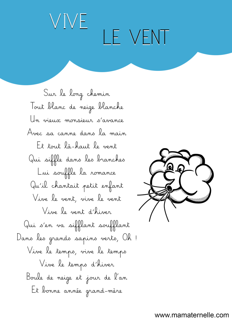 Activités - Comptine : vive le vent