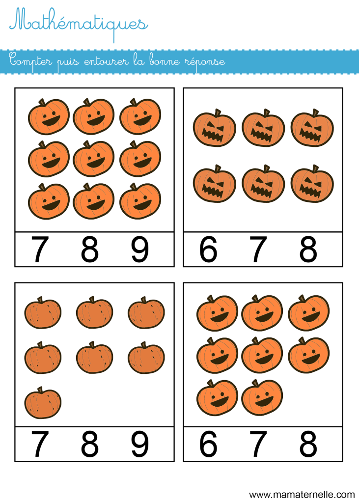 Grande section - Mathématiques : compter puis entourer