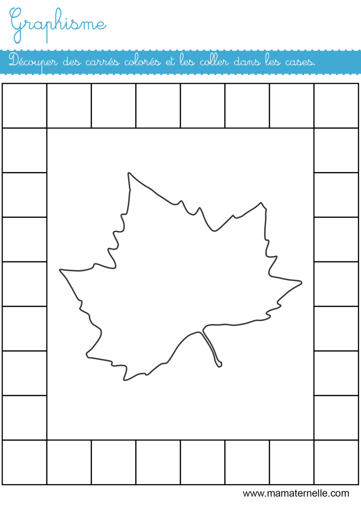 Moyenne section - Graphisme : Découper et coller des carrés