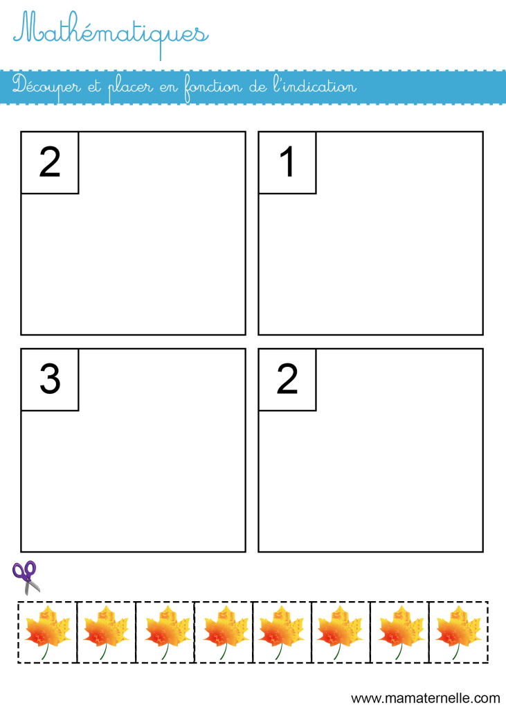 Petite section - Mathématiques : découper et placer