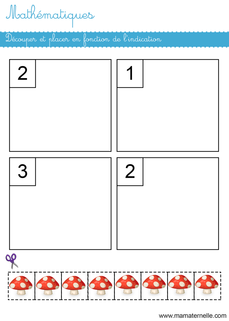 Petite section - Mathématiques : découper et placer