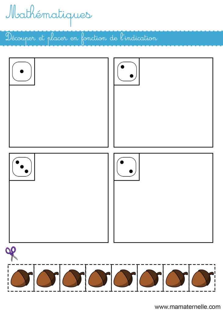 Petite section - Mathématiques : découper et placer