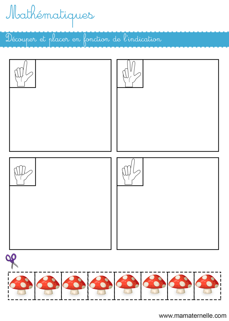 Petite section - Mathématiques : découper et placer