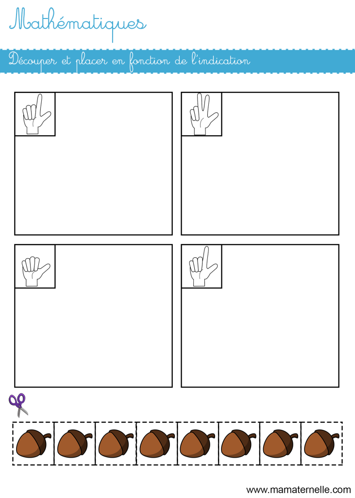 Petite section - Mathématiques : découper et placer