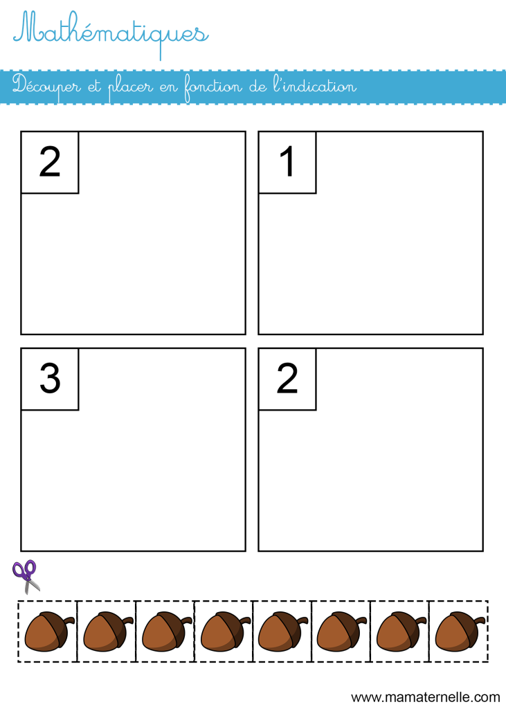 Petite section - Mathématiques : découper et placer