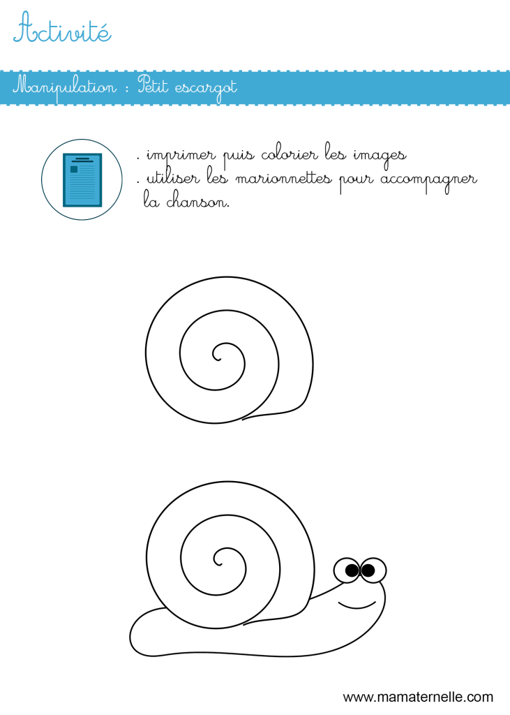 Activités - Activité : manipulation petit escargot