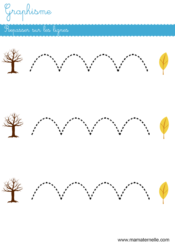 Grande section - Graphisme : repasser sur les lignes