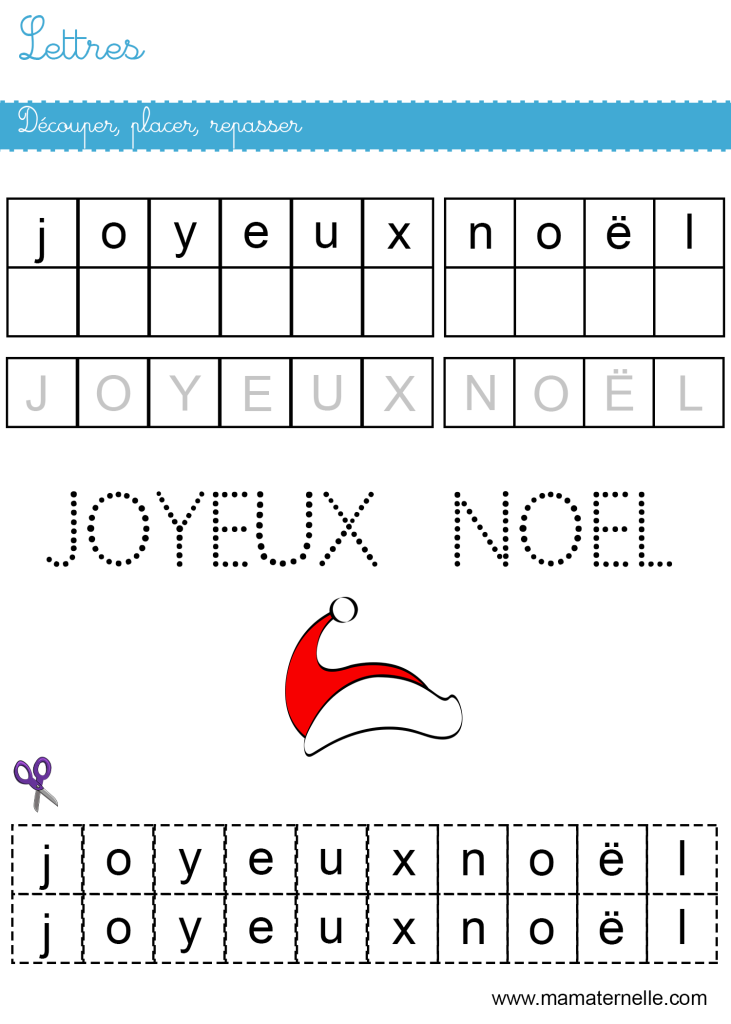 Moyenne section - Lettres : découper, placer et repasser