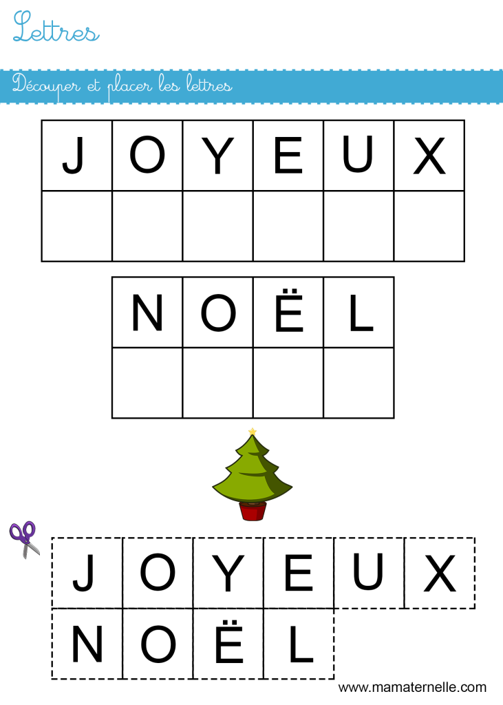 Petite section - Lettres : découper et placer les lettres