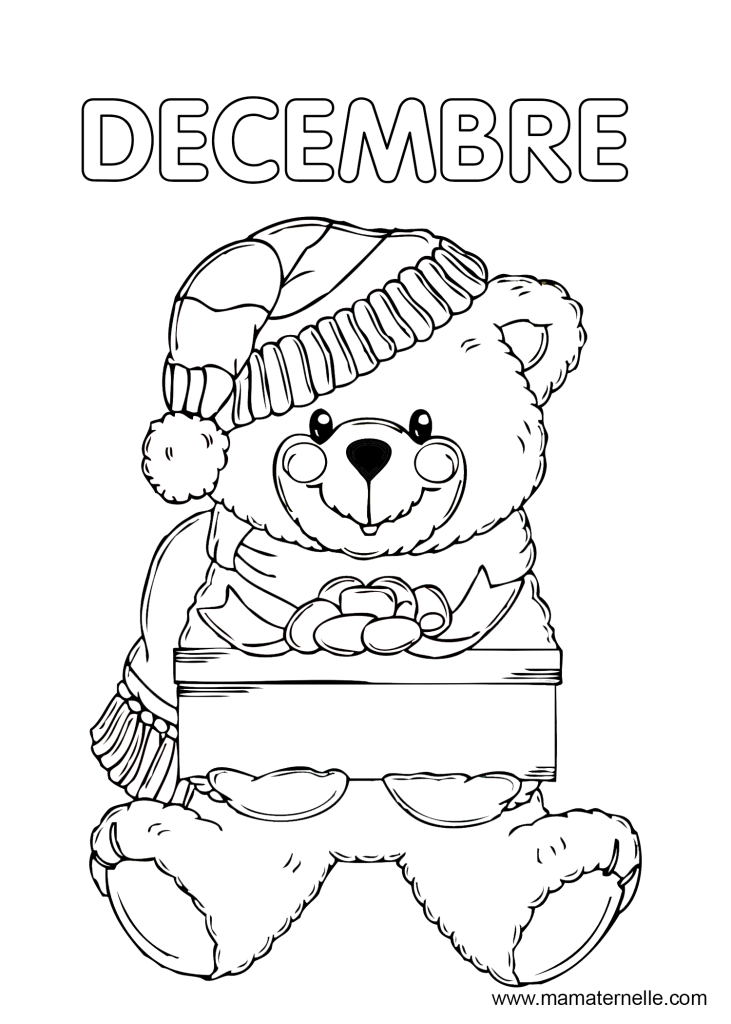 Activités - Coloriage du mois de décembre