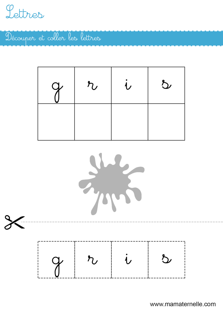 Grande section - Lettres : découper et coller les lettres