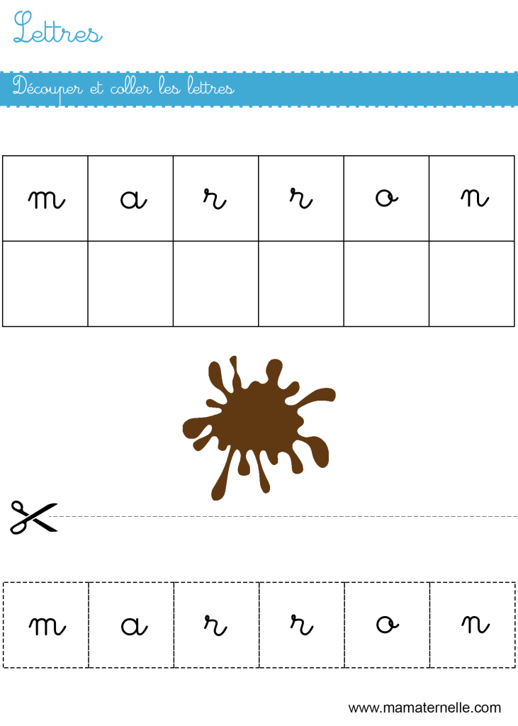 Grande section - Lettres : découper et coller les lettres