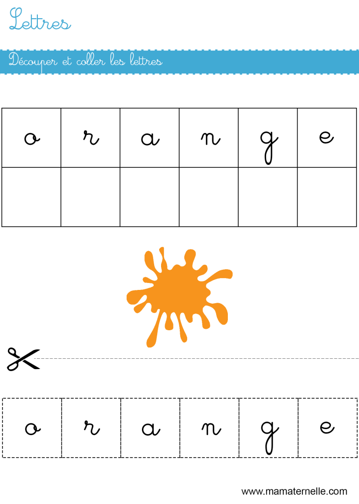 Grande section - Lettres : découper et coller les lettres
