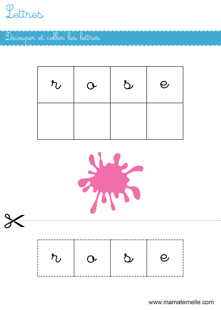 Grande section - Lettres : découper et coller les lettres
