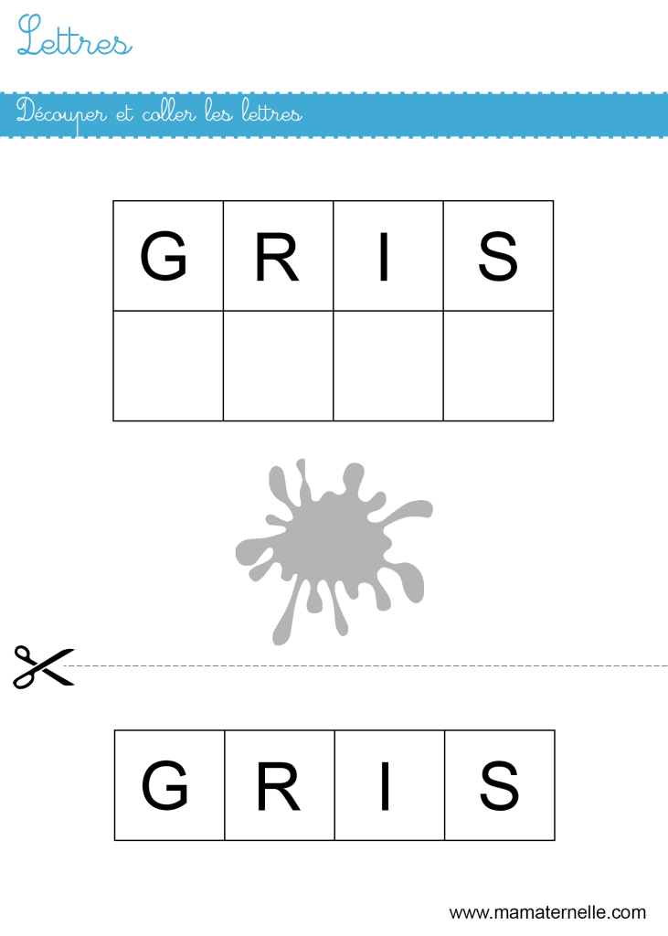 Petite section - Lettres : découper et coller les lettres