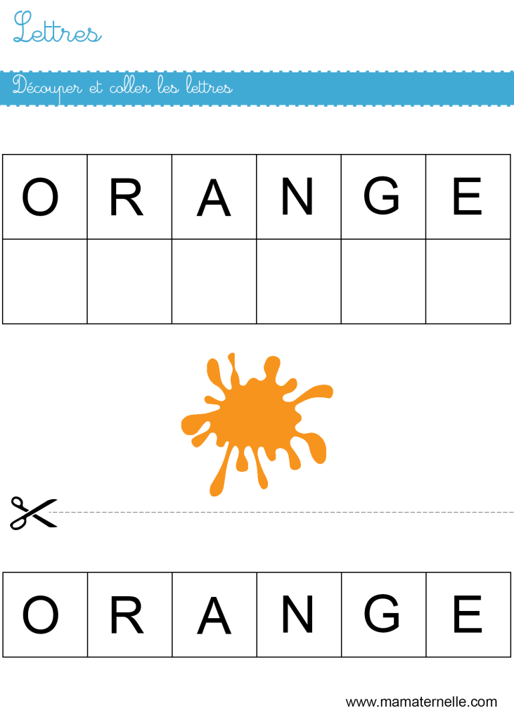 Petite section - Lettres : découper et coller les lettres