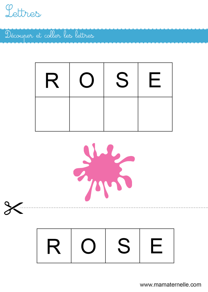 Petite section - Lettres : découper et coller les lettres