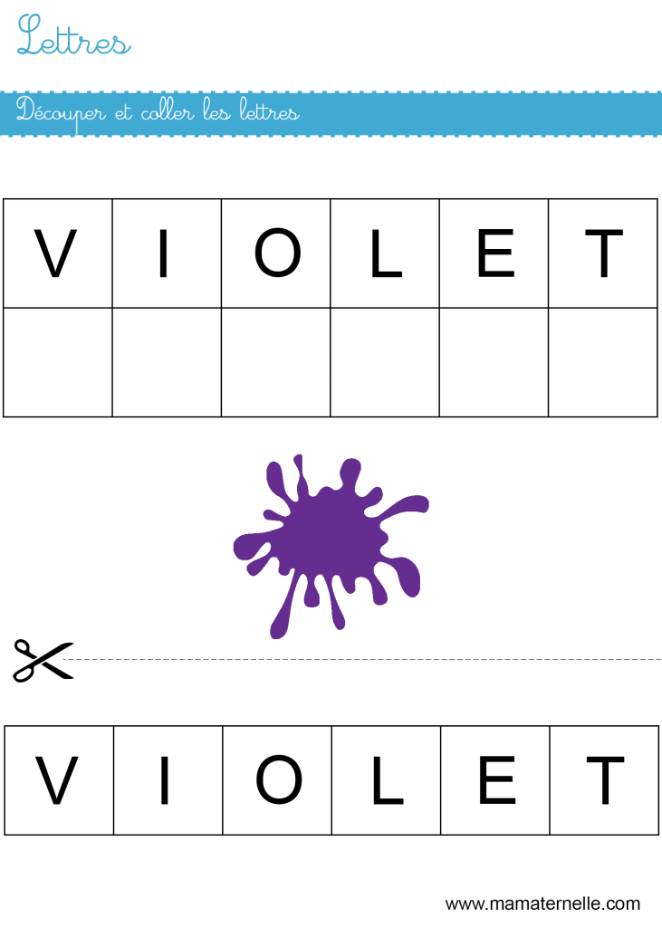 Petite section - Lettres : découper et coller les lettres