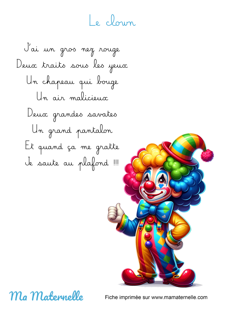 Activités - Comptine : le clown