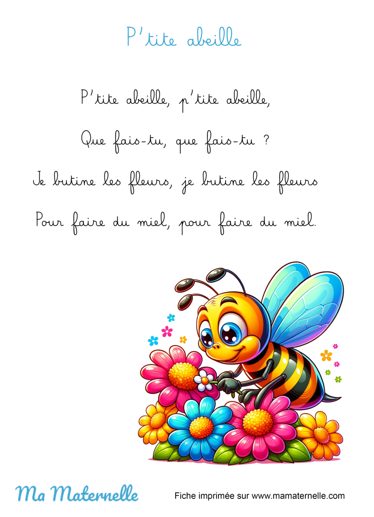 Activités - Comptine : petite abeille