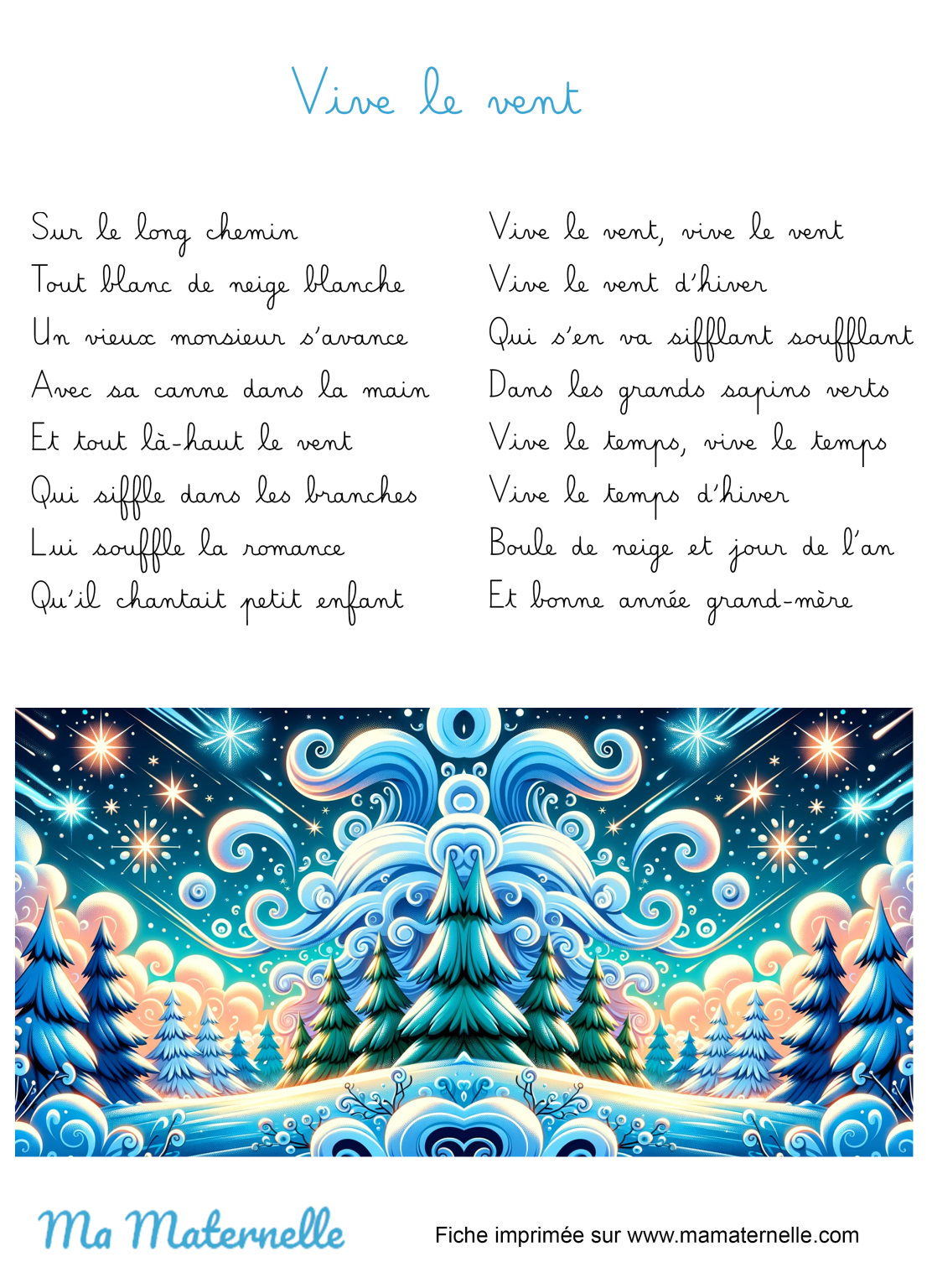 Comptine vive le vent Ma Maternelle