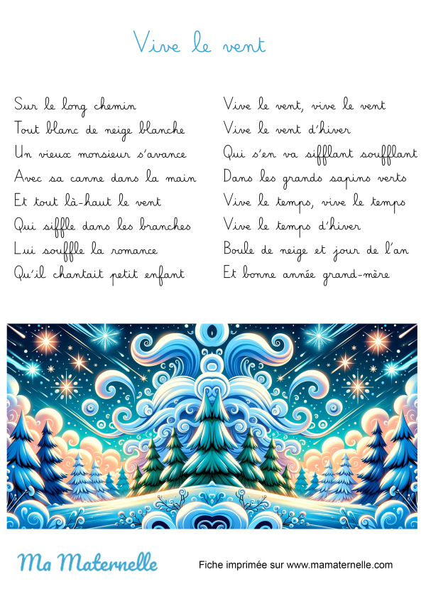Comptine vive le vent Ma Maternelle