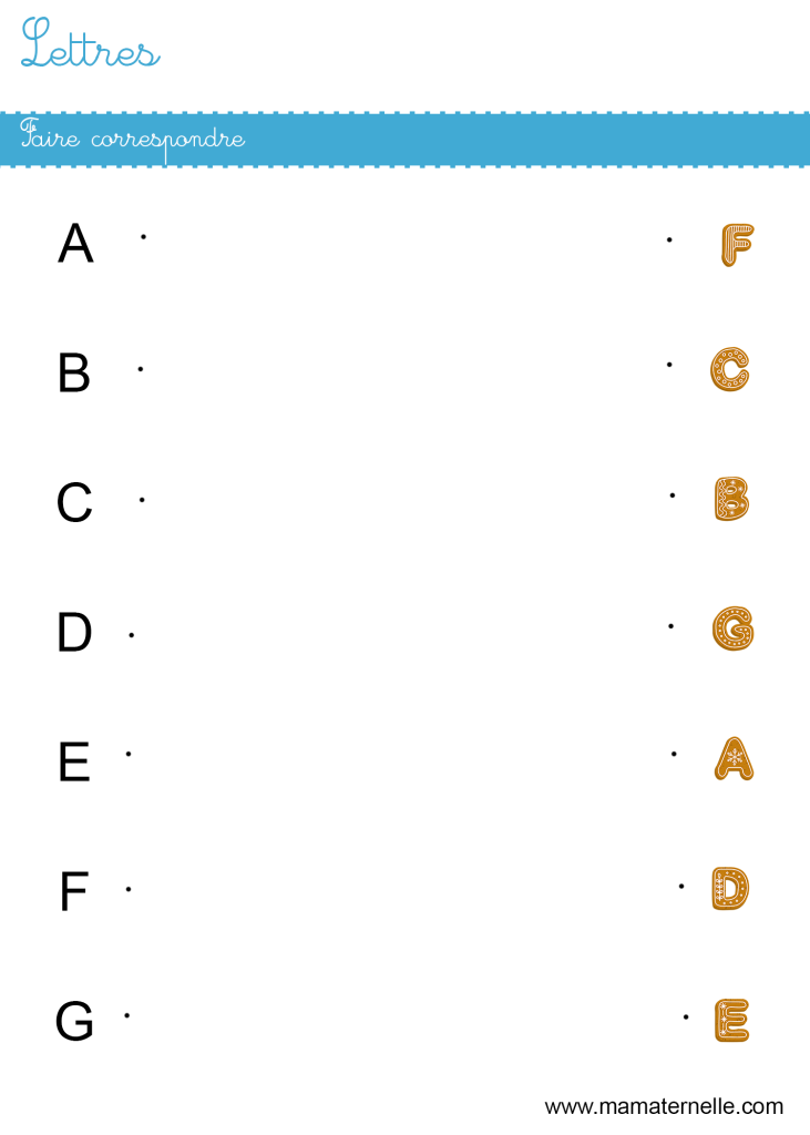 Grande section - Lettres : faire correspondre