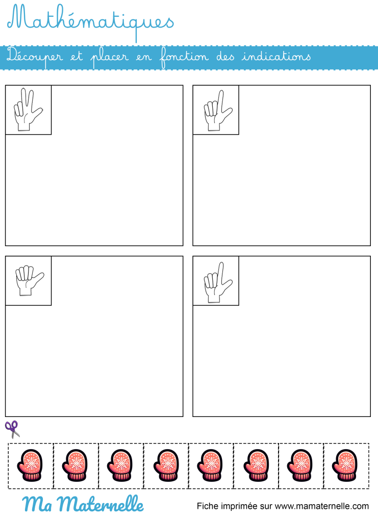 Petite section - Mathématiques : découper et placer
