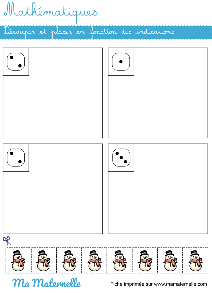 Petite section - Mathématiques : découper et placer