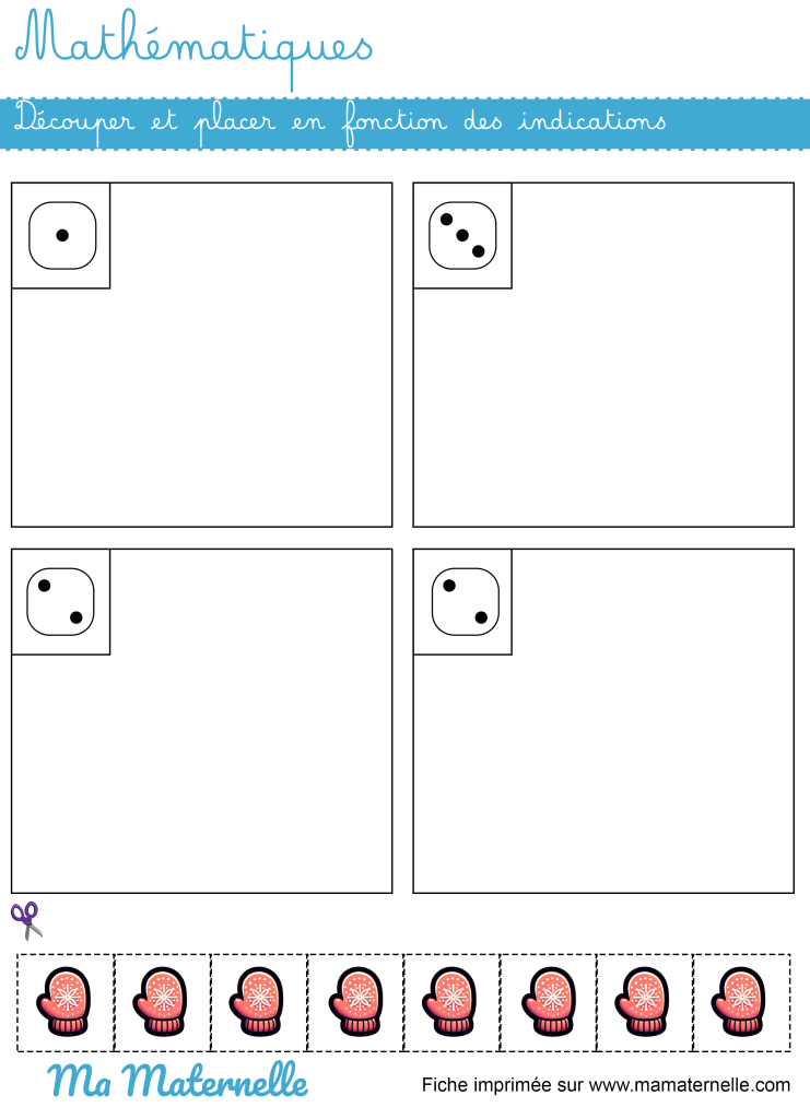 Petite section - Mathématiques : découper et placer