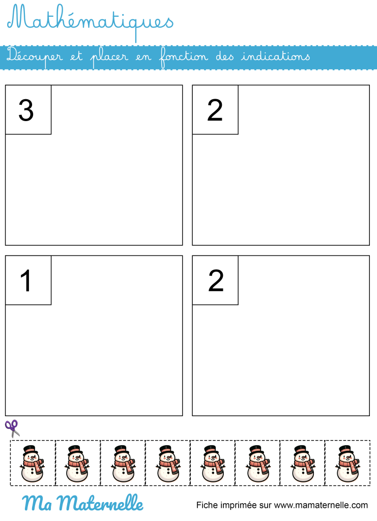 Petite section - Mathématiques : découper et placer