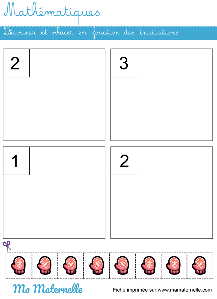 Petite section - Mathématiques : découper et placer