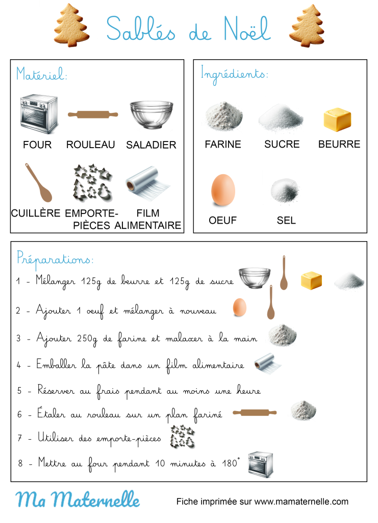 Activités - Recette : sablés de Noël